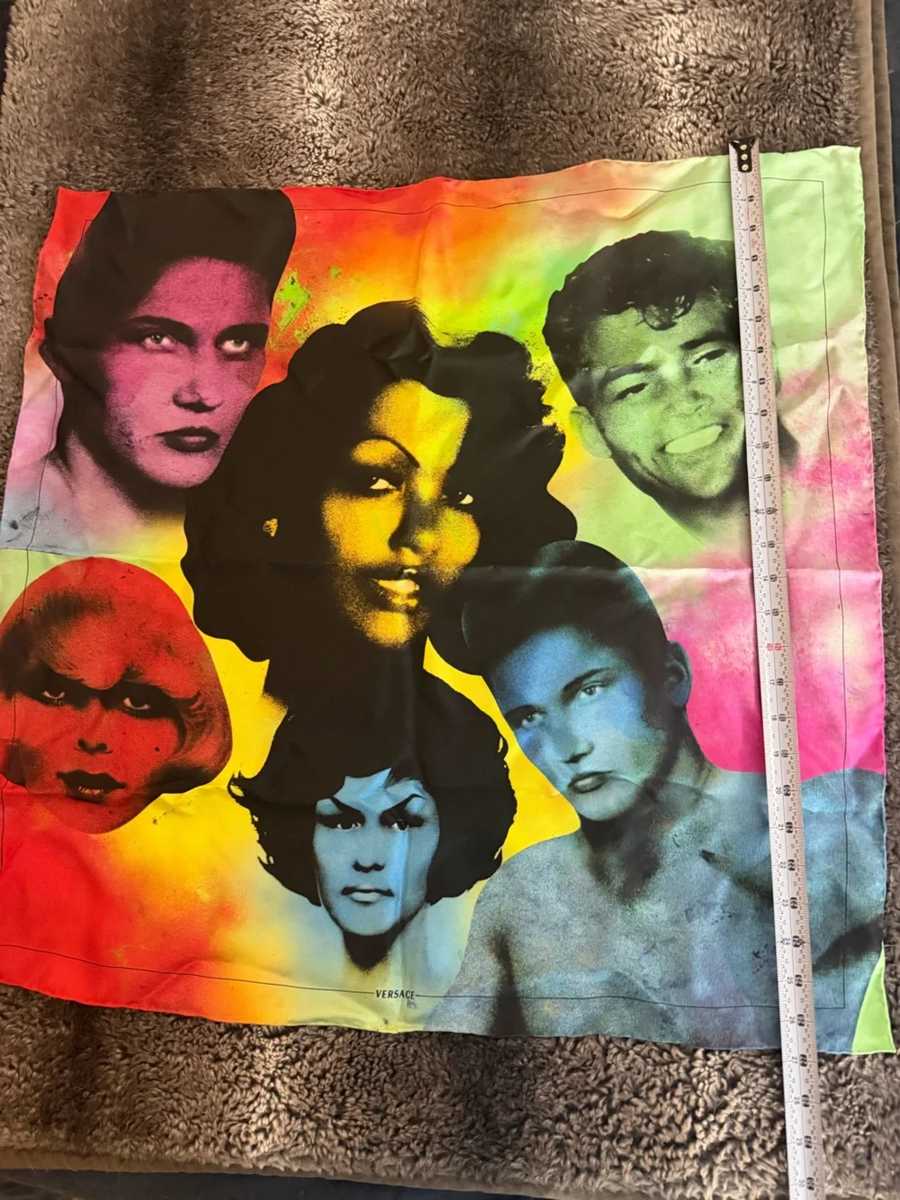 Versace The Party 100% Silk Twill Scarf 70cm Pop Art Print NWT